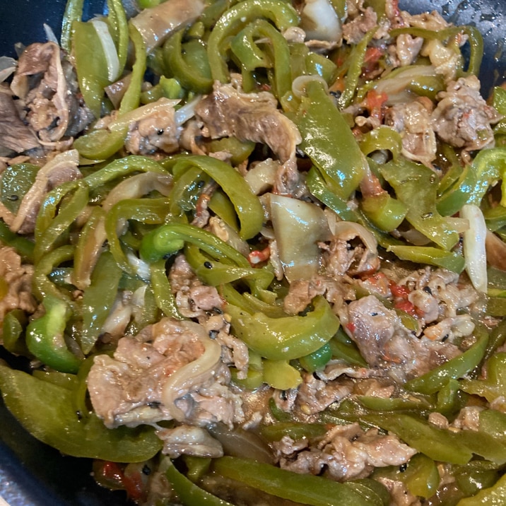 牛肉とピーマンと茄子のトマト煮